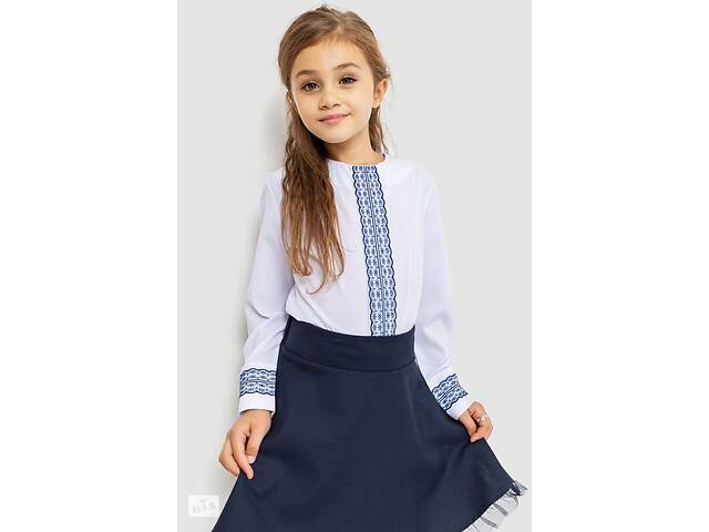 Блуза для девочек нарядная бело-синий 172R204-1 Ager 134