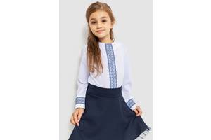 Блуза для девочек нарядная бело-синий 172R204-1 Ager 140