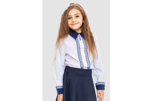 Блуза для девочек нарядная бело-синий 172R205-5 Ager 128