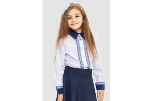 Блуза для девочек нарядная бело-синий 172R205-5 Ager 146