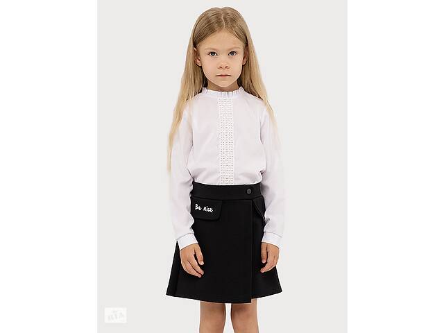 Блуза длинный рукав для девочки Mevis ЦБ-00222559 134 Белый