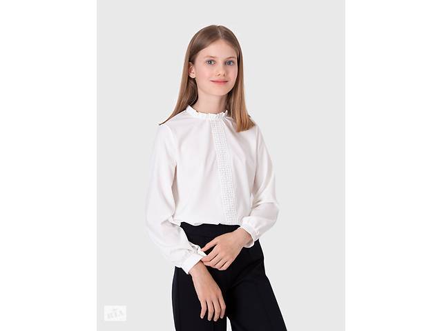 Блуза длинный рукав для девочки Mevis ЦБ-00228827 128 Молочный