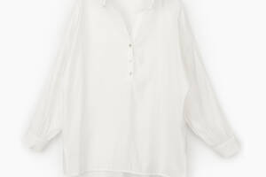 Блуза однотонная женская Firesh 8016 2XL Белый (2000989712404)