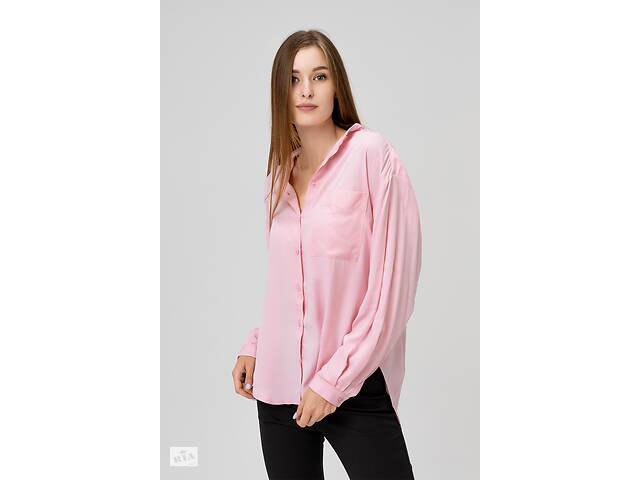 Блуза однотонная женская OnMe CTM OM-WTC02335 S Розовый (2000989960188)