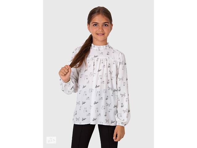 Блуза с длинным рукавом для девочки Mevis ЦБ-00228769 122 Белый