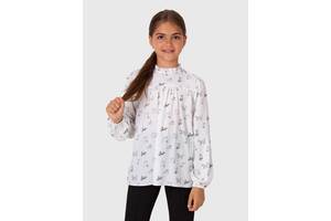 Блуза с длинным рукавом для девочки Mevis ЦБ-00228769 134 Белый