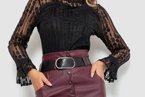 Блуза женская классическая гипюровая черный 204R156 Ager S-M