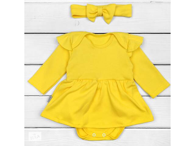 Боди Dexter`s платье с повязкой солнышко 86 см желтый (13102391597)