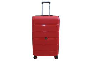 Большой чемодан на колесах из полипропилена 93L My Polo, Турция красный