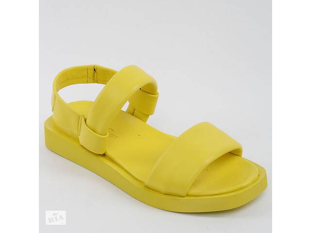 Босоножки женские кожаные 338606 р.40 (25) Fashion Желтый