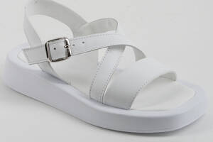 Босоножки женские кожаные 339876 р.39 (25) Fashion Белый