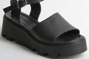 Босоножки женские кожаные 340163 р.38 (24,5) Fashion Черный
