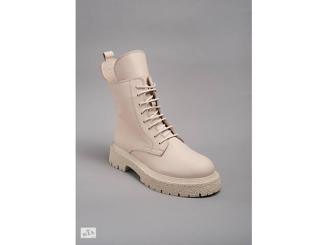 Ботинки кожаные женские 341739 р.38 (25) Fashion Бежевый