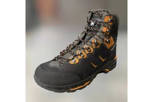 Ботинки мужские трекинговые Lowa Camino GTX 41 р, Черный/Оранжевый (Black/Orange), высокие походные ботинки