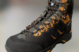 Ботинки мужские трекинговые Lowa Camino GTX 41 р, Черный/Оранжевый (Black/Orange), высокие походные ботинки