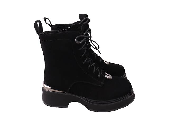 Ботинки женские Oeego черные натуральная замша 195-24ZHC 40