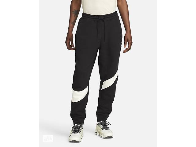 Брюки мужские Nike Swoosh Fleece Trousers (DX0564-013) L Черно-белый