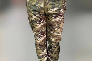 Брюки тактические флисовые, размер XXL, Мультикам, утепленные брюки для военных на флисе, тактические штаны