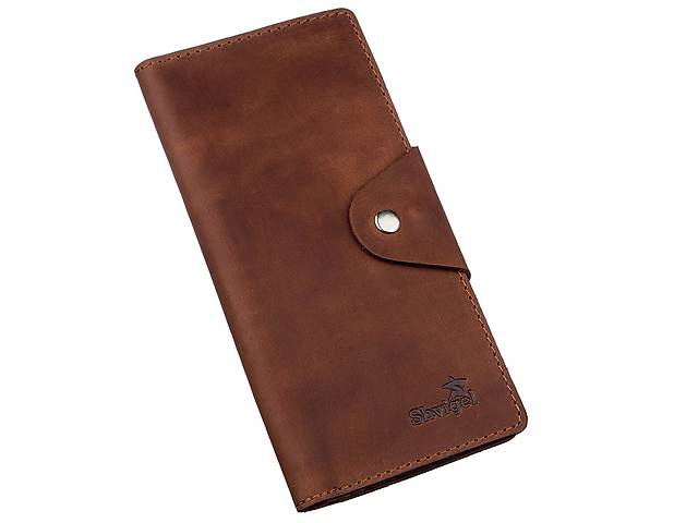 Бумажник мужской вертикальный из винтажной кожи SHVIGEL 16181 Коричневый