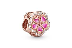 Cеребряный шарм Pandora Персиковый цвет Rose 788079CZ