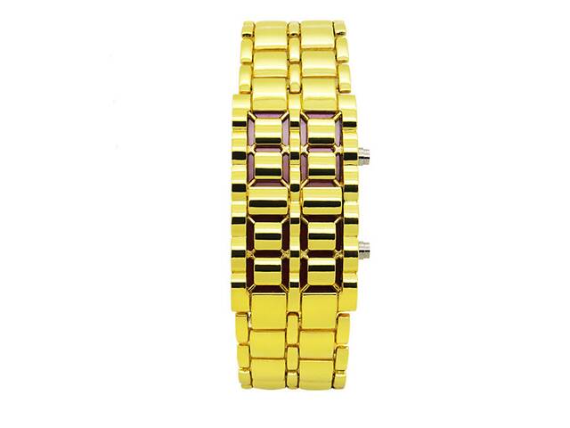 Часы-браслет Iron Samurai LED Watch золотистый с красными светодиодами ...
