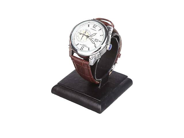 Часы GUANQIN GS19027 CL Silver-White-Brown (GS19027SWBr)