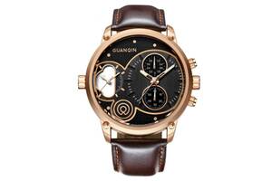 Часы Guanqin GS19087 CL Gold-Black-Brown (GS19087GBBr)