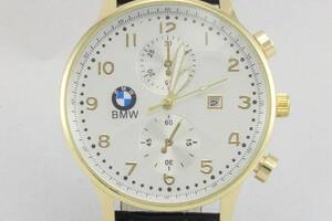 Часы мужские наручные BMW золото с серебристым циферблатом (IBW078YS)