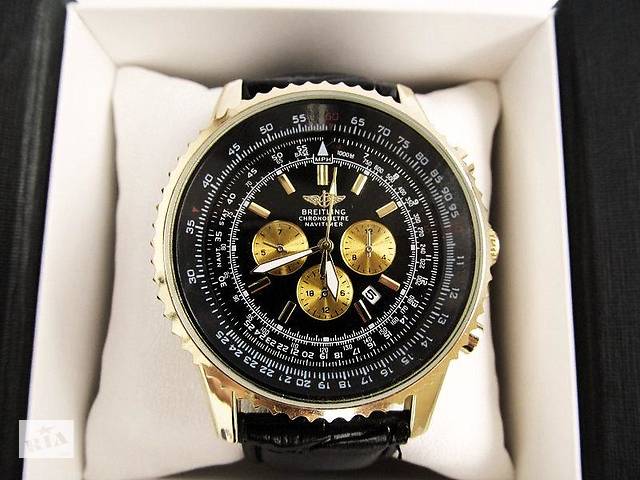 Часы мужские наручные Breitling золото с черным циферблатом (IBW068YB)