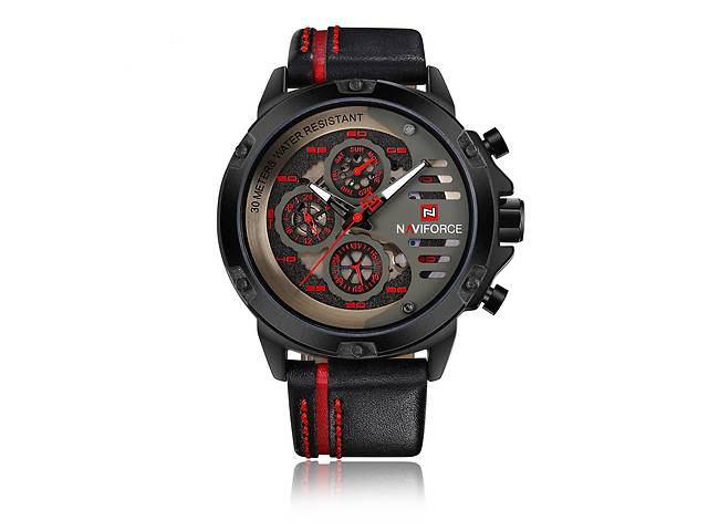 Часы мужские наручные Naviforce Libre NF9110 Black Red NF9110 B/R/B (15209-hbr)