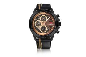 Часы мужские наручные Naviforce Libre NF9110 Black-Rose Gold-Brown NF9110 B/RG/BN (15208-hbr)