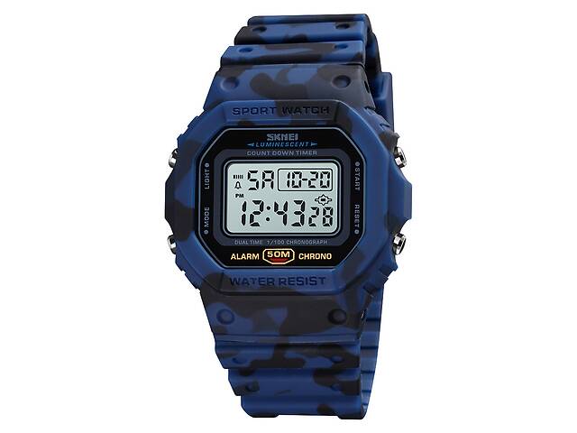 Часы наручные мужские Skmei 1628 Blue Camo 1628CMBU (12265-hbr)