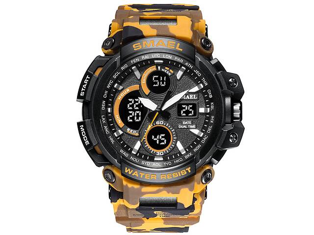 Часы наручные мужские Smael 1708 Camo Yellow (15172-hbr)