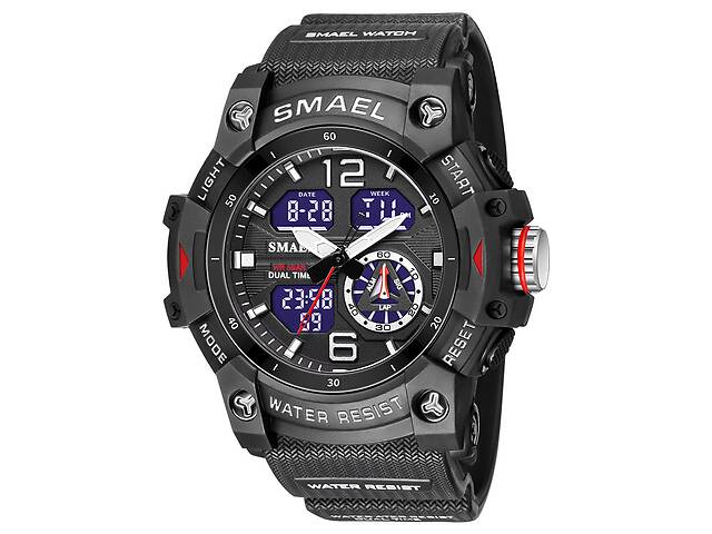 Часы наручные мужские Smael 8007 Black (15170-hbr)