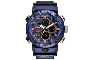 Часы наручные мужские Smael 8038 Dark Blue (15178-hbr)