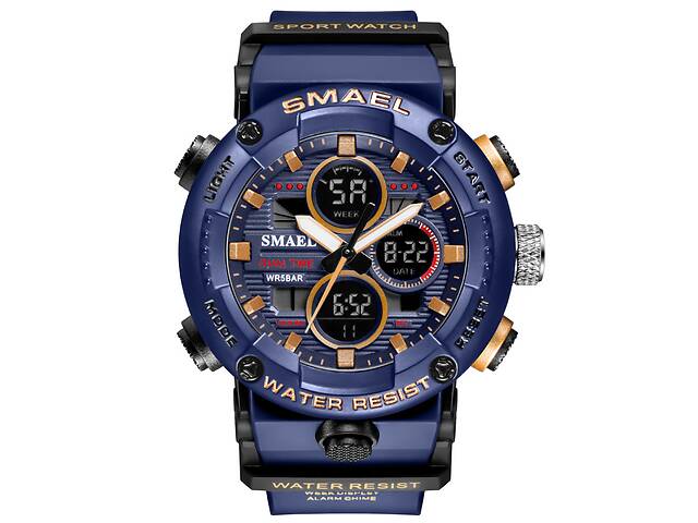 Часы наручные мужские Smael 8038 Dark Blue (15178-hbr)