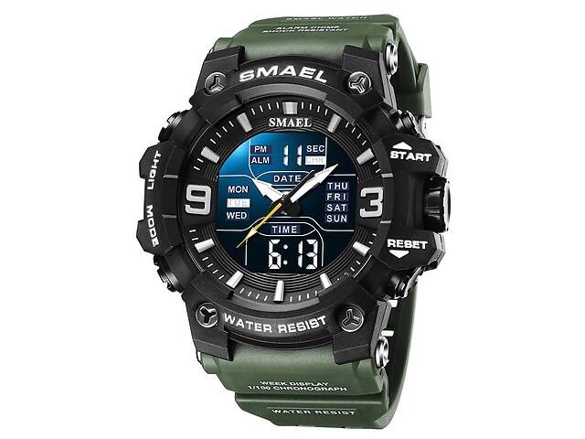 Часы наручные мужские Smael 8049 Army Green (15167-hbr)