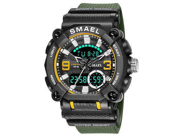 Часы наручные мужские Smael 8052 Army Green (15184-hbr)