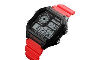 Часы спортивные водостойкие SKMEI 1299 черный с красным (IBW874BR)