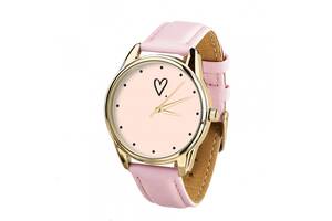 Часы ZIZ Сердечко с дополнительным ремешком, ремешок пудрово-розовый, золото 228885