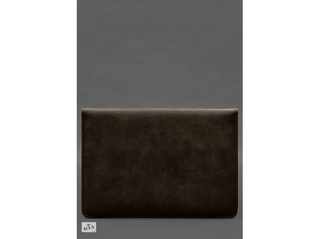 Чехол-конверт с клапаном кожа+фетр для MacBook 15 Темно-коричневый Crazy Horse BlankNote
