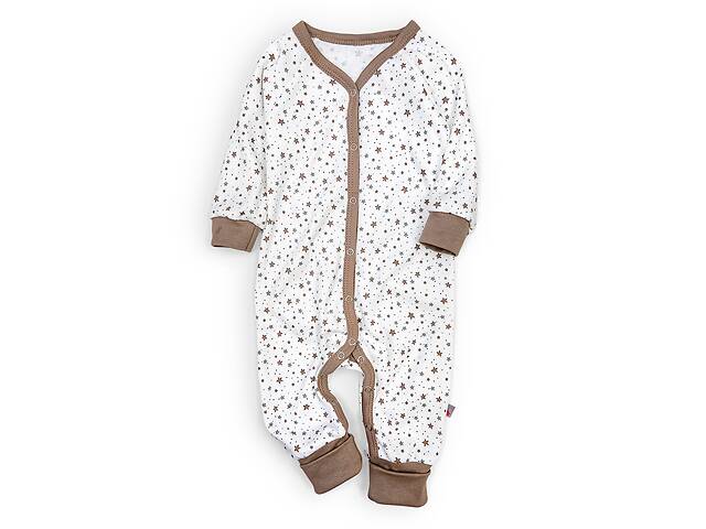 Человечек для ребенка от трех месяцев с открытыми ногами Tunes Cotton Молочный Кофейный 68 см 3-6 месяцев