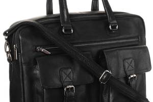 Мужская кожаная сумка-портфель для ноутбука до 14 дюймов Always Wild Черный (LAP15602NDM)