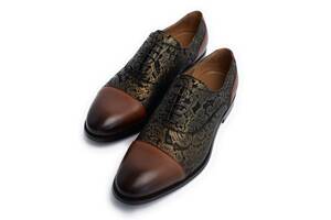 Чоловічі туфлі ОКСФОРДИ 'ПАБЛО' Tanner 44 Темно-коричневий з срібним