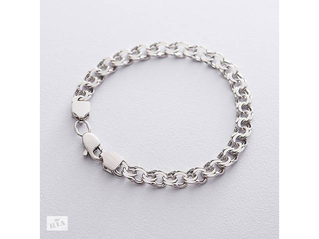 Мужской серебряный браслет (гарибальди 1.0 см) ро21751 Оникс 19