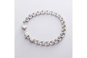 Чоловічий срібний браслет (гарібальді 1.0 см) ро21751 Онікс 22
