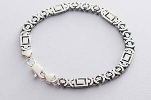 Мужской серебряный браслет (Евро Версаче 1.0 см) чо217020 Оникс 19