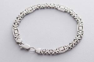 Мужской серебряный браслет (Евро Версаче 1.0 см) ро217012 Оникс 20