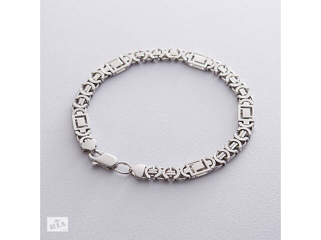 Мужской серебряный браслет (Евро Версаче 1.0 см) ро217012 Оникс 20