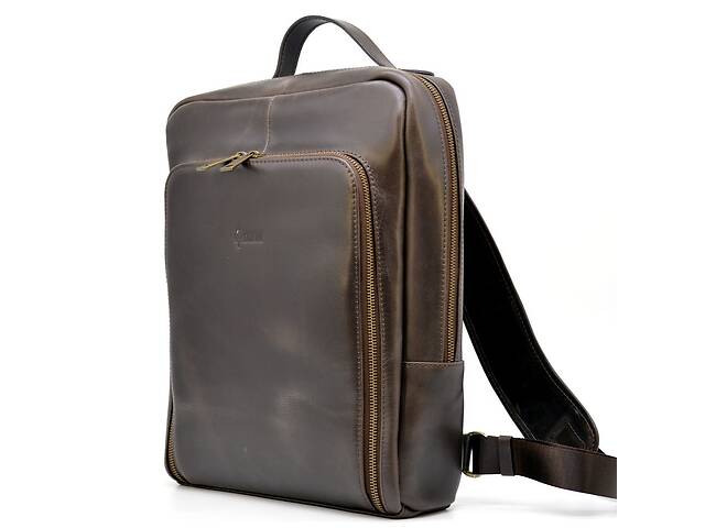 Деловой кожаный рюкзак для ноутбука 14' TC-1239-4lx TARWA Коричневый